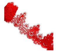 1yard Width:6cm (2.40") DIY Pendant Handmade Clothing Lace Accessories Water Soluble Embroidery Trims(Red)