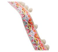 1yards/set Pompon Frange Garniture Tissu Glands Franges Dentelle Garnitures avec for Rideaux Décoration DIY Accessoires de Couture(Beige)