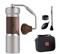 1Zpresso K-Ultra Moulin à Café Manuel Argent avec Étui de Transport, Cohérence de Montage Meule Conique en Acier Inoxydable, Poignée Pliable, Réglage Numérique Externe Ajustable, Moulin Polyvalent