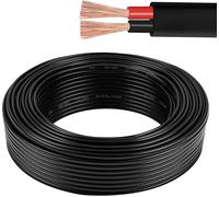 2 × 0,5 mm² Câble Plat Double à 2 conducteurs Fil électrique en cuivre 5 V 12 V 24 V 60 V,câble de Bateau Automobile Rouge/Noir à paroi Fine 5/10/20/50 mètres.[X11]