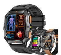 2,01" AMOLED Montre Connectée Femme avec Appel Bluetooth 5,2/Numérotation, Smartwatch Compatible Samsung Huawei Xiaomi Android iOS Podometre GPS Partagé Montre 123 Sports Cardiofrequencemetre (Marron)