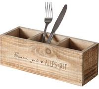 2.02 Organisateur de couverts en bois MANGER BIEN TOUT BIEN - env. 28 cm - Cuisine Rangement Panier Boîte