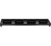 2.02 Porte-bougies de l'Avent PLATEAU pour 4 bougies chauffe-plat / bougies - env. 28 cm - couleur : noir