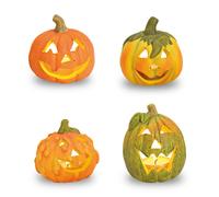 2.05 Citrouille en argile dans un set de 4 - chacun environ 8x8 cm - Halloween Décoration d'automne