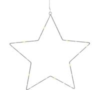 2.05 LED étoile en métal avec boîte à piles avec ventouse - env. 30 x 30 cm / 20 LED - étoile en blanc chaud (petite)