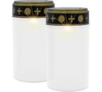 2.06 Solar LED lampe funéraire avec piquet de terre - set de 2 - lampe funéraire couleur : blanc