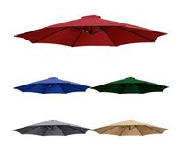 2.0m/2.30m/2.50m/2.70/3.0m/3.50m Auvent De Remplacement pour Parasol, 6/8 Baleines Housse de rechange pour parasols extérieurs, Toile De Rechange Housse De Parapluie(Red,8.2FT/2.50M-6Ribs)