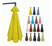 2.0m Replacement Parasol Canopy Cover 6 Ribs UV30+ Waterproof Black Fabric for 6.5FT Outdoor Umbrella - Durable Garden Beach Shade Top Replacement