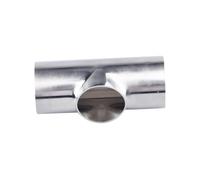 2-1/2" Stainless Steel 316 Welding OD 63mm Flat Tee 3 Way Pipe Fitting