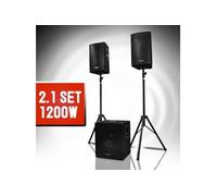 2.1 caisson basses enceintes pieds DJ PA kit Pack 1200W