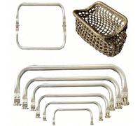 2/1 pièce Cadre de portefeuille en aluminium argenté avec fermoir à baiser - Accessoires de fabrication de portefeuille DIY carrés, Taille : 400/300/250/200/180/160mm, Cadre métallique durable, Convie