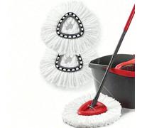 2 / 1 pièce Têtes de rechange de serpillière compatibles avec O-Cedar/Viled EasyWring Spin Mop - Recharges de tête de serpillière en microfibre lavable - Remplacement de tête de serpillière facile à n