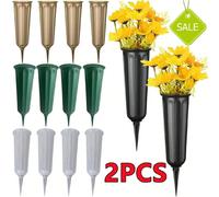 2/1 pièce Vase de cimetière avec pics, support de vase floral en plastique pour pierre tombale, cimetière, décoration de marqueur de fleur extérieur Taille Unique,gris,noir,vert,Blanc,orPolypropylène