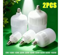 2 ~ 1 pièces E27 haute puissance 220V 100W 80W LED vis bouche lumière haute luminosité ampoule lumière blanche Protection des yeux Non scintillement 1PCS