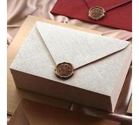 2/10/16/32/64 pièces Ensemble de lettres et d'enveloppes de luxe en lin avec sceau de cire - auto-scellant, convient pour les cadeaux DIY, les invitations de mariage, de fête et de vacances, la commun