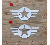 (2) 10,2 cm Étoile Force aérienne Seconde Guerre mondiale Autocollant Vinyle Voiture compatible avec Jeep Willys Blanc a sda1