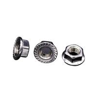 2/10/20 pièces M3 M4 M5 M6 M8 M10 M12 DIN6923 316 A4 tête hexagonale en acier inoxydable, verrouillage dentelé, écrou à bride Spinlock Écrous Hexagonaux(2pcs M10)