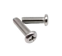 2/10/50 pièces M2 .5 M3 M4 M5 M6 M8 Long GB818 A2 304 acier inoxydable croix ronde Phillips vis à tête cylindrique longueur du boulon = 5-100mm(20mm,M2.5 50pcs)