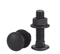 2-10 jeux de boulons de carrosserie M6M8M10 GB12 GB6177 noirs de qualité 8.8, boulons et écrous à tête semi-ronde à haute résistance à col carré(M6x30mm 10sets)