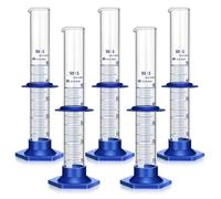 2-10 Pcs Cylindres Gradués, Cylindres De Mesure En Verre Épais Pour Laboratoire, Cylindre Gradué En Verre, Mesure En Verres (5-250ML)(5 pcs 50ML)