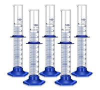 2-10 Pcs Cylindres Gradués, Cylindres De Mesure En Verre Épais Pour Laboratoire, Cylindre Gradué En Verre, Mesure En Verres (5-250ML)(5 pcs 100ML)