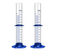 2-10 Pcs Cylindres Gradués, Cylindres De Mesure En Verre Épais Pour Laboratoire, Cylindre Gradué En Verre, Mesure En Verres (5-250ML)(2 pcs 250ML)