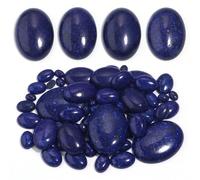 2-10 pièces Cabochon à dos plat en lapis-lazuli naturel, pierre ovale 10X14mm-10pcs/pack,6X8mm-10pcs/pack,4X6mm-10pcs/pack,30X40mm-2pcs/pack,18 x 25 mm - 5 pièces/paquet,13X18mm-5pcs/packpierre