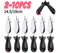 2-10 pièces carpe pêche fusée mangeoire Spod bombe flotteur leurre porte-appât conteneur Spomb granulés mangeoires Position accessoires de pêche 2Pcs 14.5cm White