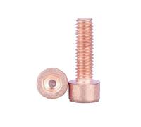 2-10 pièces M3M4M5M6M8 T2 pur rouge cuivre tasse tête douille vis conducteur culasse boulon(18mm,M3 (10PCS))
