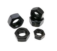 2-100 écrous hexagonaux, M1.4, M2.5, M3, M4, M5, M6, M8, M10, M12, M14, M16, M18, M20, M24, acier au carbone noir 8.8 DIN934.(100pcs M1.6)