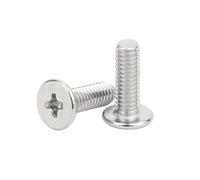 2/100 pièces CM M0.8 M1 M1.2 M1.4 M2 M2.5 M3 M4 M5 M6 M8 M10 304 acier inoxydable croix Ultra mince Super basse plate tête de plaquette boulon à vis(20mm,10pcs M6)