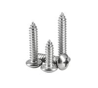 2-100 pièces M1/M1.2/M1.4/M1.6/M1.7/M2/M2.2/M2.6/M3/M3.5/M4/M4.2/M5/M5.5/M6/M8 acier inoxydable 304 vis auto-taraudante pour bois à tête ronde et fessure cruciforme, M8x80mm