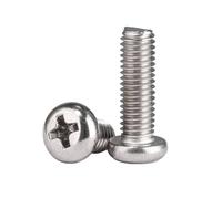 2-100 pièces M1/M1.2/M1.4/M1.6/M1.7/M2/M2.5/M3/M3.5/M4/M5/M6/M8/M10 acier inoxydable 304 vis allongée à tête ronde et fessure cruciforme, M6x10mm