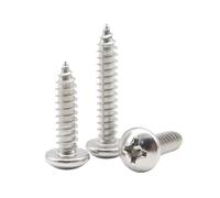 2-100 Pièces M1-M8 Vis à bois autotaraudeuses à tête ronde fendue cruciforme en acier inoxydable, M2.2x16mm(100 pièces)