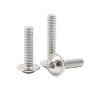 2-100 Pièces M2-M12 Vis à machine à tête bombée hexagonale creuse avec collier en acier inoxydable, M6x35mm(10 pièces)