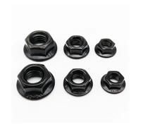 2/10pc M3 M4 M5 M6 M8 M10 M12 haute qualité noir A2-70 304 tête hexagonale en acier inoxydable dentelé Spinlock écrou à bride contre-écrou(M12 2pcs)