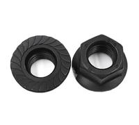 2-10pc M3 M4 M5 M6 M8 M10 M12 noir A2-70 304 tête hexagonale en acier inoxydable dentelé Spinlock écrou à bride contre-écrou Écrous Hexagonaux(M10(2pcs))