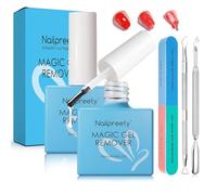 2 * 15 ml Dissolvant vernis semi permanent, enlever vernis semi permanent, Gel Nail Polish Remover kit, Retrait Rapide et Doux en 3-5 minutes, Enlève Rapidement et Facilement le Vernis à Ongles
