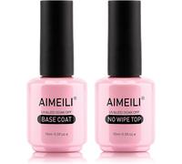 2 * 15ml No Wipe Top Coat Et Base Semi Permanent Vernis À Ongles Base Et Top Coat Vernis Set