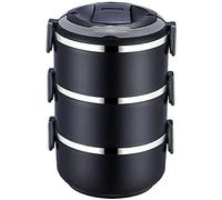 2.1L Insulated Lunch Container Food Container Bento Box with Lunch Bag 3-Tier Leak-Proof Stackable Stainless Steel Thermal Food Container for on-The-Go Meal