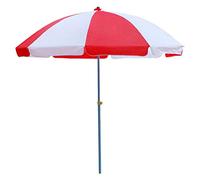 2.1M Outdoor Sun Shade Canopy Market, Adjustable Beach Parasol Water Lent Protective with 8 Ribs for Beach/Pool/Patio Outdoor Umbrella Tent,Red+White