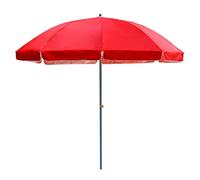 2.1M Outdoor Sun Shade Canopy Market, Adjustable Beach Parasol Water Lent Protective with 8 Ribs for Beach/Pool/Patio Outdoor Umbrella Tent,Red+White