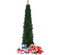 2.1m PVC Sapin de Noël Artificiel-MENGDA-Arbre de Noël Slim Pin Vert-Superépais Réaliste-Cadre en métal-Avec 800 pointes