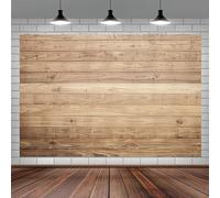 2.1x1.5m Toile de Fond Bois Rustique Mur en Bois Marron Vintage Planche en Bois Fond Photographique Nouveau-né Baby Shower Birthday Party Cake Table Decorations Banner Photo Booth Props