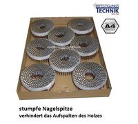 2,1x45mm anneau inoxydable A4 tête bombée pointe émoussée MX clous de bobines pour Tjep MX-50 bardeaux de bois 2,4M