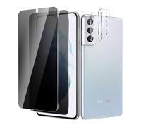 [2+ 2-Pack] Protecteur d'écran ultra privé pour Samsung Galaxy S21 Plus + protecteur d'objectif d'appareil photo, film en verre trempé HD, installation facile, dureté 9H, haute définition sans bulles