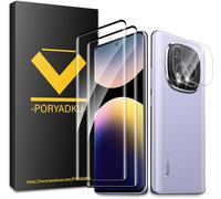 2+2 Pack Tempered Glass Screen Protector For Xiaomi Redmi Note 14 Pro Plus 5g,2 Screen Protectors And 2 Lens Films,Support Fingerprint Identification