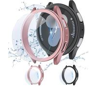 2+2 Pièces Coque pour Samsung Galaxy Watch 7 40mm 44mm Protection Écran Femmes Hommes,Dur PC Case HD Clear Verre Trempé Anti-Choc Protection Cover pour Samsung Galaxy Watch 7 40mm Cover