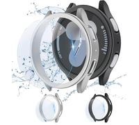 2+2 Pièces Coque pour Samsung Galaxy Watch 7 40mm 44mmProtection Écran Femmes Hommes,Dur PC Case HD Clear Verre Trempé Anti-Choc Protection Cover pour Samsung Galaxy Watch 7 44mm Cover