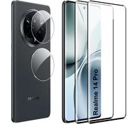 2+2 Pieces Hd Screen Protector For Realme 14 Pro Tempered Glass, Camera Protection And Glass Protection Film, 9h Hardness, Anti-Scratch, Hd Film